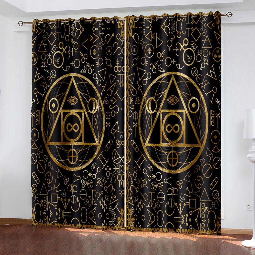 Boho Darkening Window Curtain for Bedroom Retro Blackout Curtain Living Room Bohemian Drapes Decor(2Panels) Cotinas De Sala