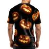 Men's Casual Short Sleeve Lightweight Breathable Crew Neck T-Shirt Halloween Pumpkin Print Pattern Comfortable Fit