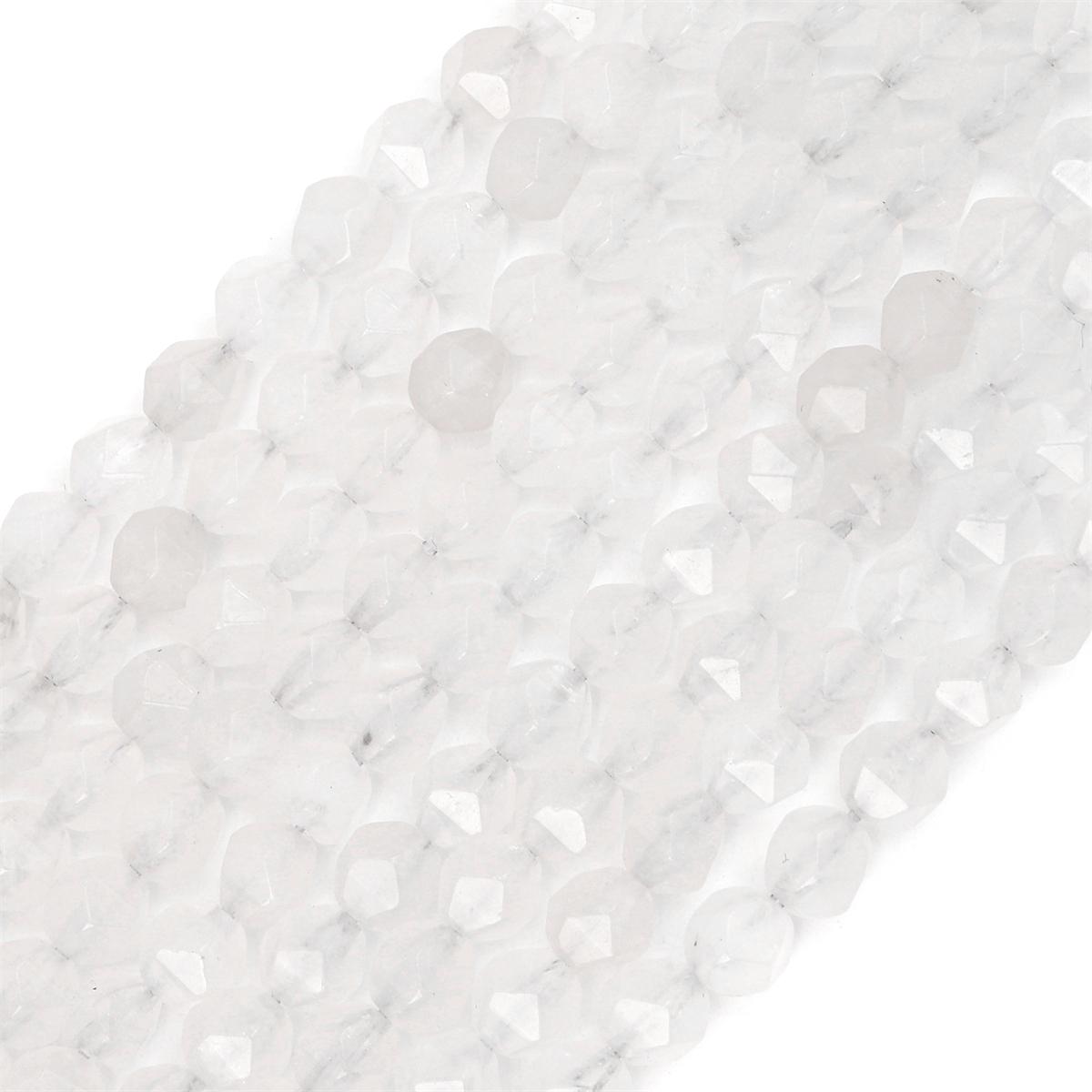

Граненые бусины из натурального камня, свободные бусины для изготовления ювелирных изделий, браслет, ожерелье, серьги своими руками White Agate 6mm 58pcs