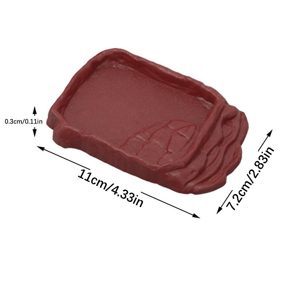 

Snake Water Bowl Bearded Dragon Water Dish With Anti-Slip Imitation Rock Ladders Reptile Bathing Pool Aquarium Accessories