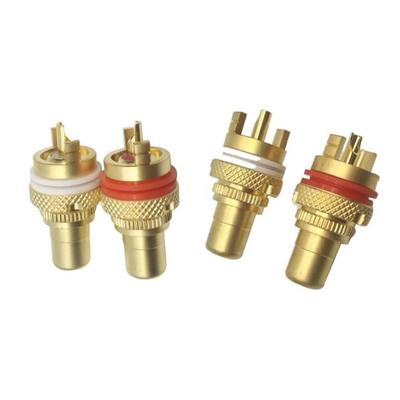 RCA Jack Pure Copper Premium MINAKIKO Pieces Red 2 High-Performance Terminals, Sockets, Center, Gold-Plated [Quantity Available], Audio, High-End