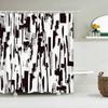 Black And White Striped Shower Curtain With Hooks Waterproof Polyester Fabric Geometric Pattern Home Decor Bathroom Curtain Baño