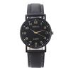 Montre à Quartz Style Collège Vintage Pour Femmes Et Hommes Avec Bracelet en Cuir Et Cadran Rond