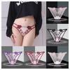 Cotton Crotch Mid Waist Mesh Briefs Thin Belt Mesh Transparent Underpants  Female