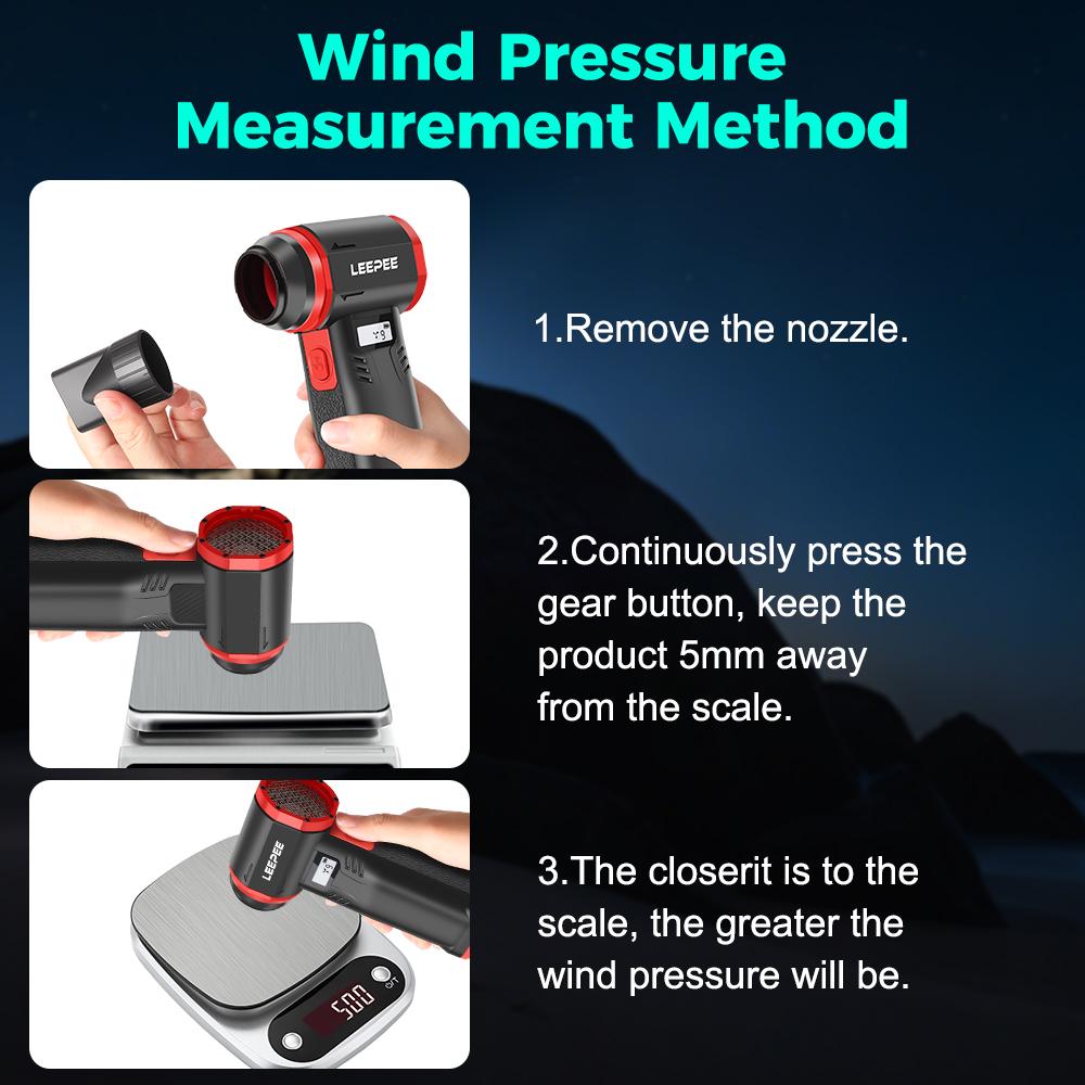 2025 600000RPM Violent Fan High Speed 9 Gears Speed Adjustable Cleaning Blower Tools Powerful Air Blower Type-C Charging Handheld Turbo Jet Fan