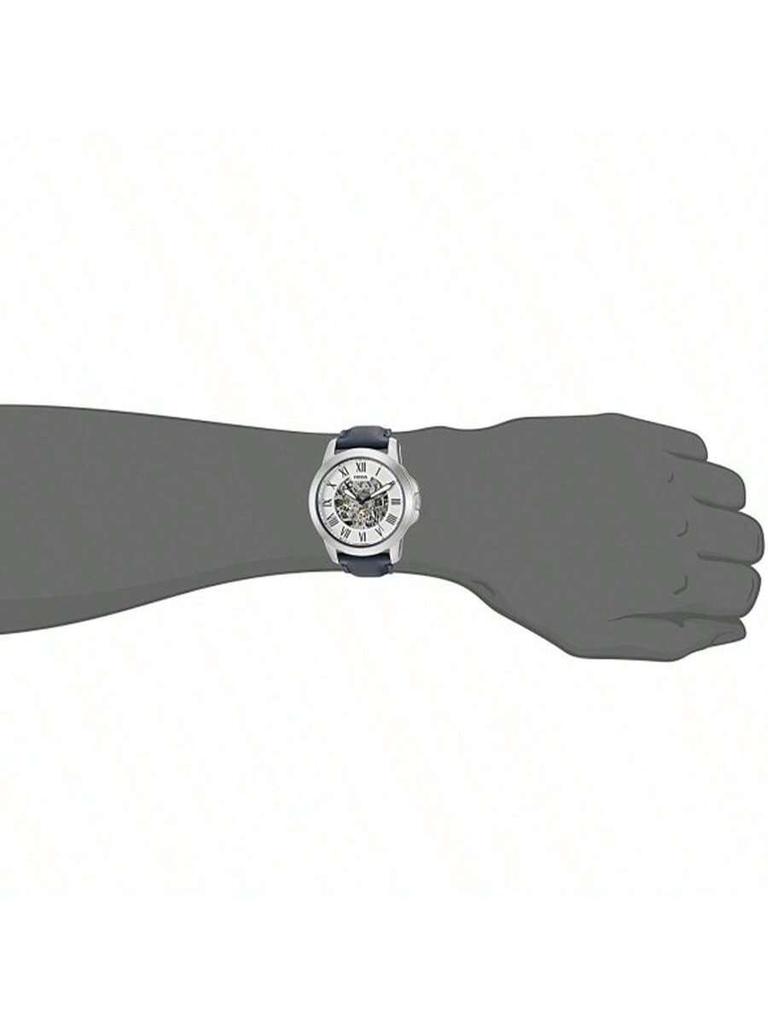 Fossil Men's Automatic Mechanical Leather Three-Hand Watch Stainless Steel Case/Scratch Resistant Glass Mirror ME3111