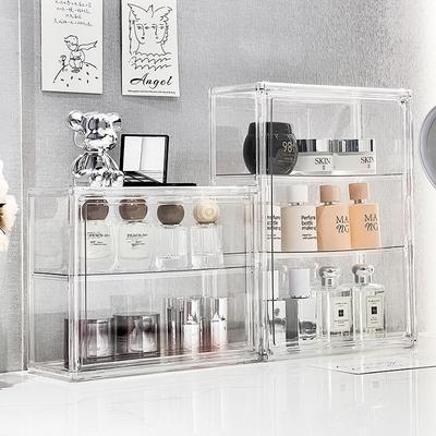 Organisateur de Maquillage en Acrylique Transparent Boîte de Rangement Anti-poussière Vitrine pour Parfums et Soins de la Peau Organisateur d'Étagère pour Boîtes Aveugles et Figurines