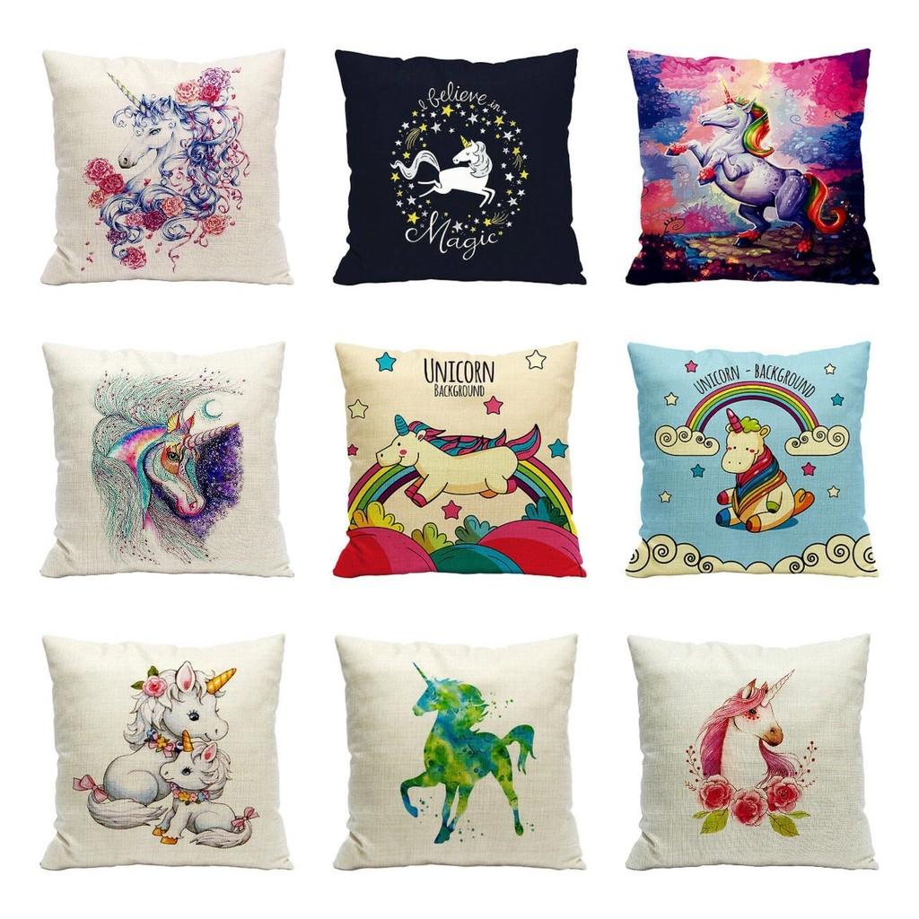 Pillow Unicorn Case Cute Cartoon Print Home Living Room Sofa Car Cushion Gift