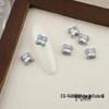 Luxurious Zircon Four-Leaf Clover Nail Art: White K Gold Heart Accessories