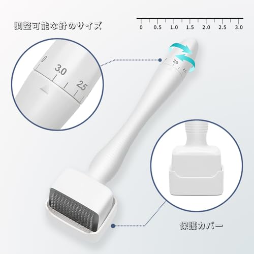 [Medically Certified] Microneedle Stamp with 140 Needles, Adjustable to 3mm Length, for Beautiful Skin, Scalp, Thinning Hair, Pore Care, Face Care, Sk