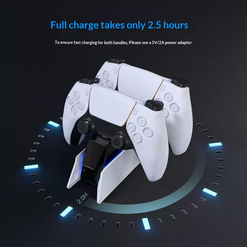 For PS5 Type-C DualSense Charging Station Dual Charging Dock Charger Stand for PlayStation 5 DualSense Wireless Game Controller