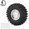 RC Tires, 110 Scale RC Wheels, Non-Slip, for Crawlers and Trucks, Set of 4, with Hubs, Ideal for Off-Road Racing, Endurance Races, Camping, Parties,