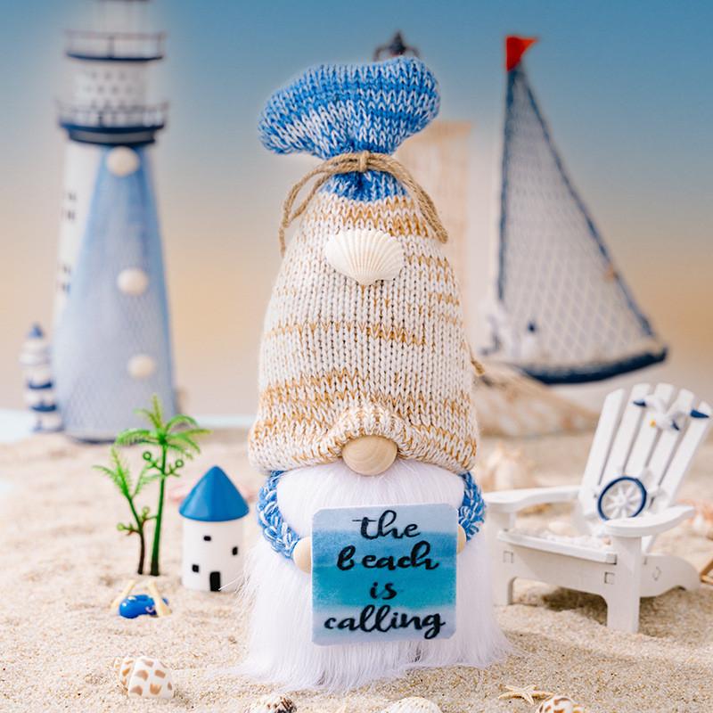 

Gnome Playful Summer With Ocean Shell Hat And Surfboard Perfect For Seasonal Displays