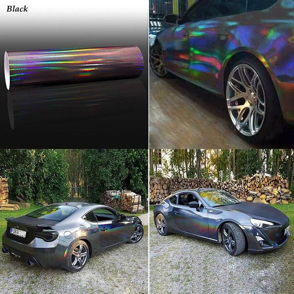 Buy Holographic Black Rainbow Neo Chrome Car Vinyl Wrap Air Bubble Free ...