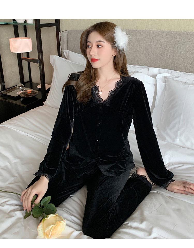 Ensemble de Pyjama d'Automne pour Femmes Style Coréen Tendance Manches Longues - Deux Pièces Polyvalent Haut de Gamme pour l'Intérieur & l'Extérieur