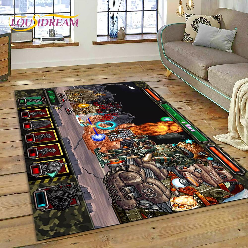 Metal Slug Retro Game Cartoon Customized Rug Carpet for Living Room Bedroom Decor,Non-slip Decoration for Sofa Doormat Gift Kid
