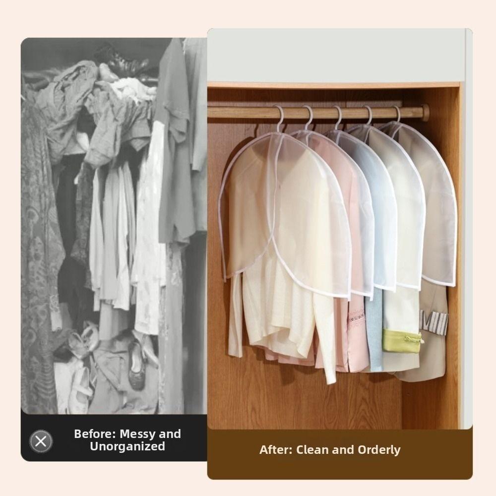 5Pcs Moistureproof Hanging Suit Cover Dustproof Garment Protectors Bedroom Storage