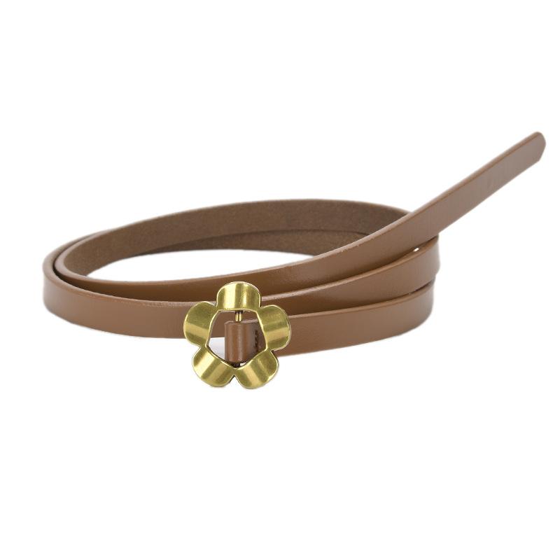 Fashionable and Versatile Decorative Sunflower Thin Belt for Women Ins Style Belt with Dress Waist Slimming and Trendy