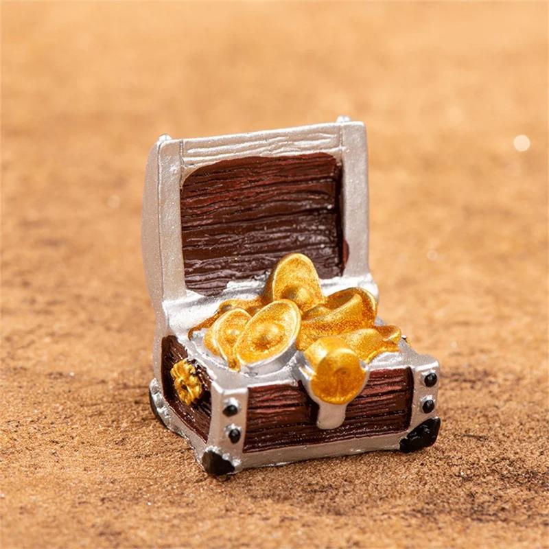 

Мини Аквариумное Украшение Имитация Сундук с Сокровищами Античная Смола Ландшафт Аквариума Фигурки Украшение Аквариума