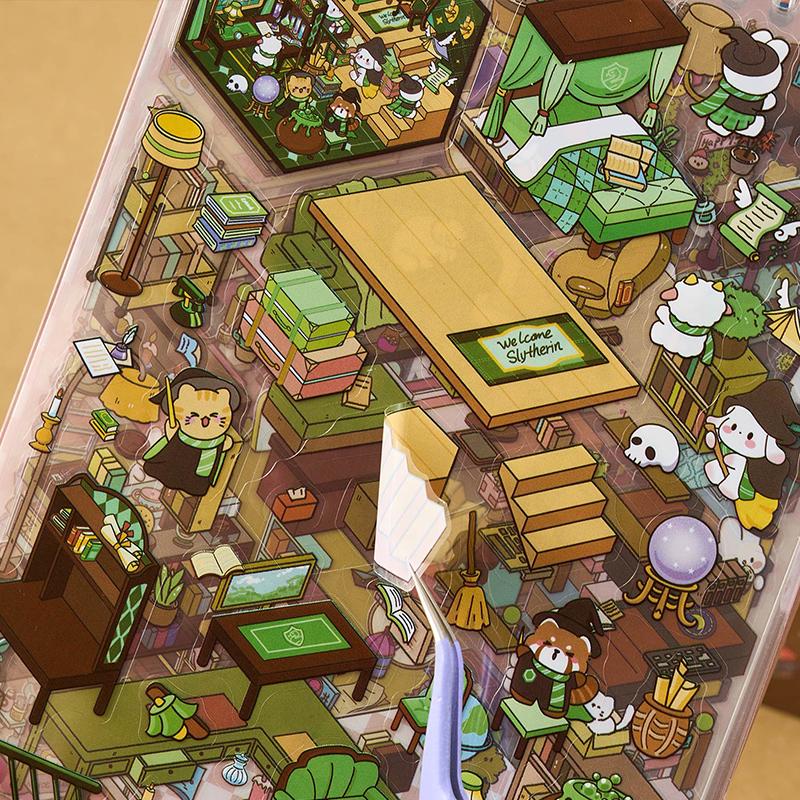 DIY 3D Stickers Landscape Stickers Collection Book Album Cartoon Scene Christmas Toy Game Festival Birthday Gift For Kid Child