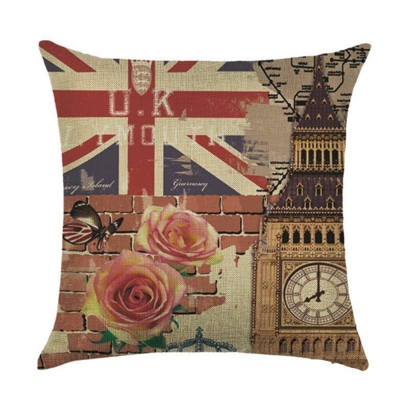 Buy Flag Cushion Cover Cotton Linen Pillowcase 45x45cm Pillow Cover For
