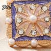 Decorative Lapel Pin Women Brooch Imitation Pearls Enamel Glaze Flower