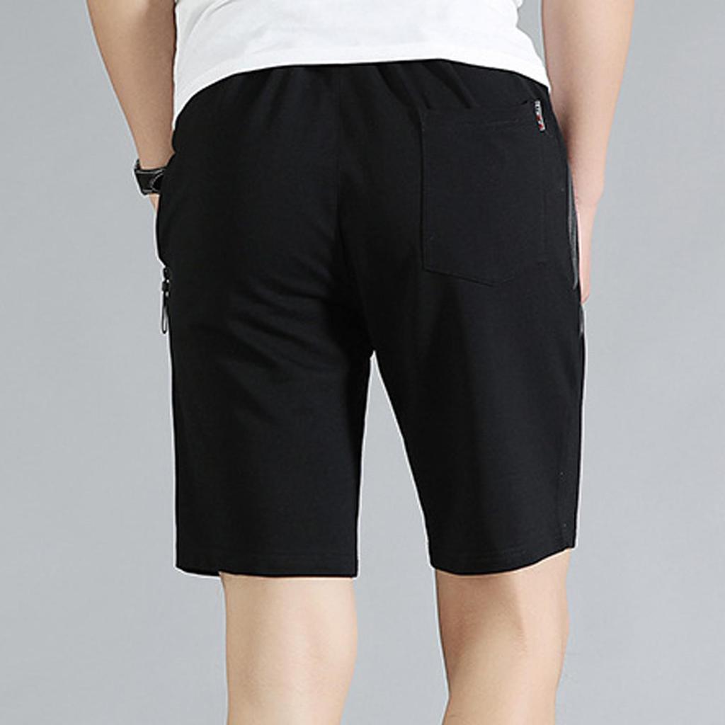 Men's Gym Shorts Quick Dry Lightweight Training Running Jogger Zipper Pockets