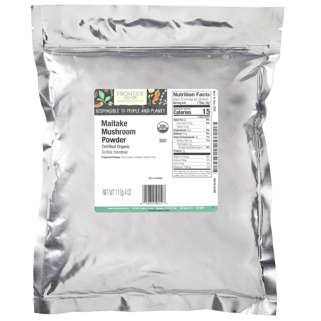 Frontier Co-op Pó de Cogumelo Maitake Orgânico, 4 oz (113 g)