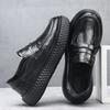 Spring Autumn New Designer Business Casual Shoes for Men Fashion Casual Cow Leather Shoe Male British Style Platform Loafers Man