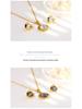 European & American Fashion Crystal Necklace & Earrings Gold Set
