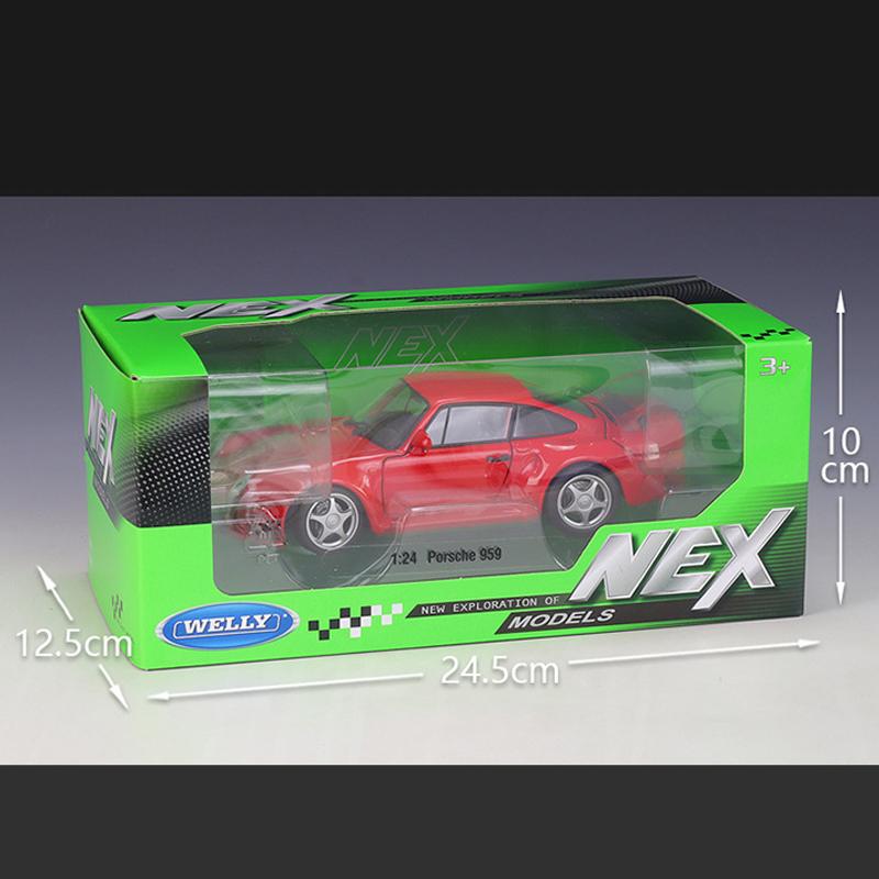 1/24 skala WELLY Porsche 959 aluminiowy Model samochodu Diecasts metalowe pojazdy zabawkowe Model samochodu wysoka kolekcja symulacyjna prezenty dla dzieci