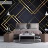 3D-Tapete mit goldener Linie, kreatives geometrisches Wandbild, Schlafzimmer, Wohnzimmer, Sofa, Fernseher, Hintergrund, Heimdekoration