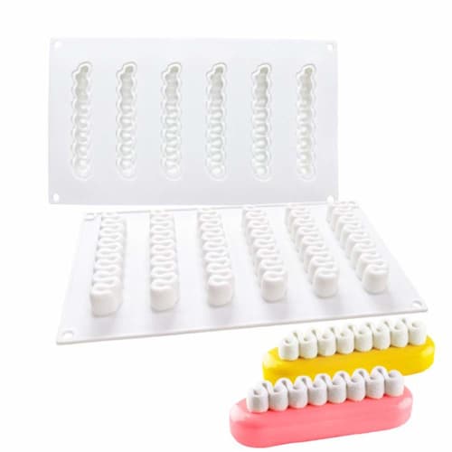 Silicone Dessert Mold, Mousse Mold for Jelly Pudding and Chocolate, 6-Cavity Wavy