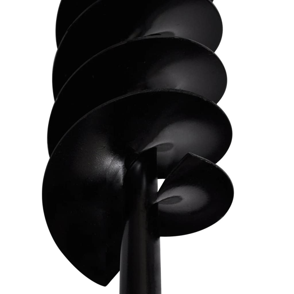 Vidaxl Handheld Auger, 100 Mm, Double Helix, Steel, Black