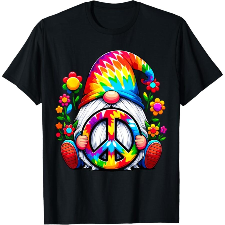 Тай-дай Гном Знак Мира Хиппи Футболка XXXXXL чёрный