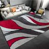 Rotes graues Wellendesign Duschmatte, Weicher Flanell rutschfester Teppich, Maschinenwaschbar für Badezimmer, Küche, Wohnzimmer, Moderne Heimdekoration