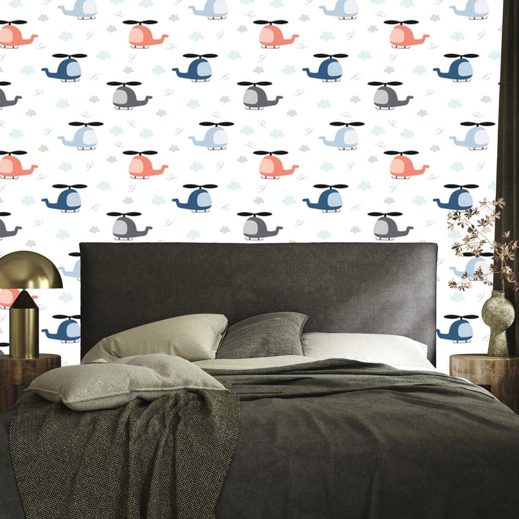 Wallpaper Cute Helicopters from the Clouds for Living Room and Bedroom 50x1000