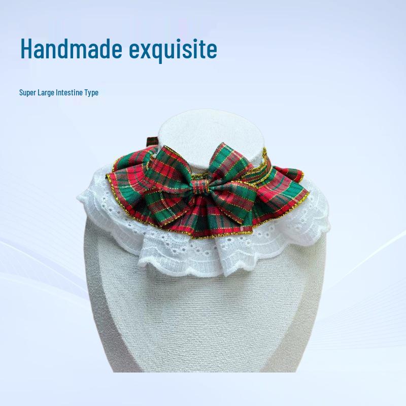 Festive Lace-Up Pet Bow Tie for Cats & Dogs Small