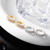 Elegant Zircon-Encrusted Copper Hoop Earrings - Luxurious & Chic
