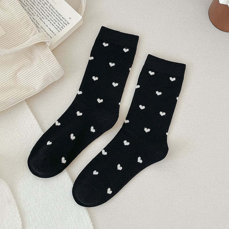 Spring and Autumn Trendy Mid-calf Socks for Girls, Pile Socks, Casual and Versatile Long Socks for Girls