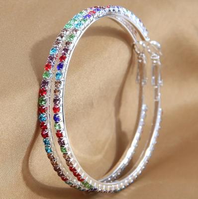 Fashion Bohemian Women Cuff Hoop Earrings Colorful Exaggerated Popular Round Ear  Jewelry Accessory