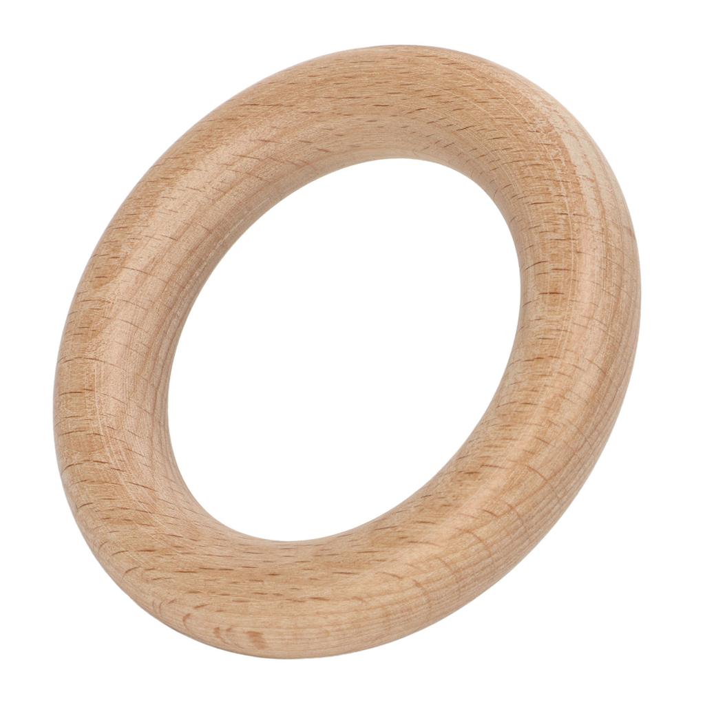 10 Pcs Wooden Rings Natural Grain Polished Smoothly Comfortable Touch Craft Wood Ring Pendant 8cm/3.1in