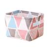Foldable Storage Basket with Handles Waterproof Large Capacity Cotton Linen Printed