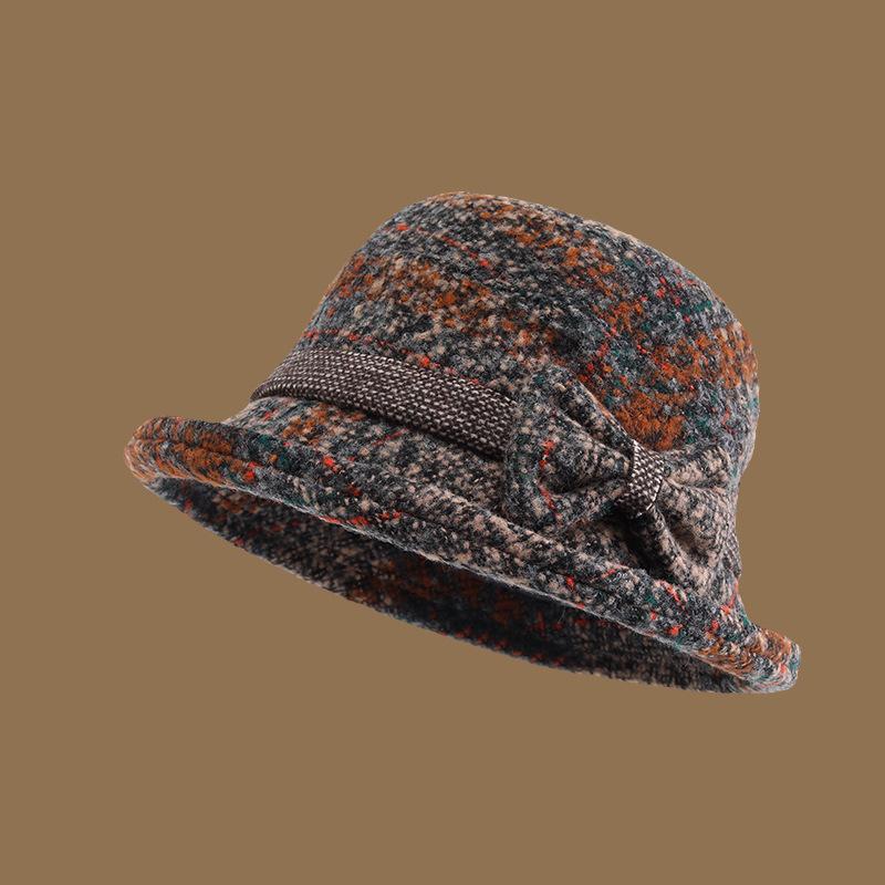 

Осень и Зима Для Женщин Среднего и Пожилого Возраста Утепленная Теплая Шапка Мамы Холодная Вязаная Шапка Шерсть Тренд Ретро