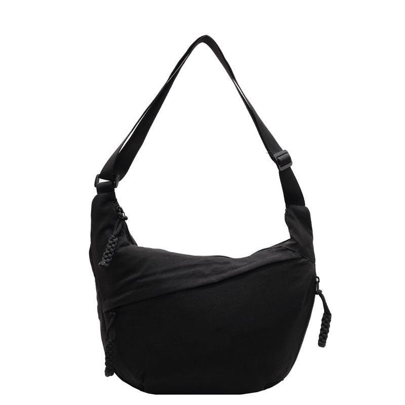 Trendy new products ins simple fashion lightweight sports style dumpling bag leisure travel versatile solid color messenger bag women