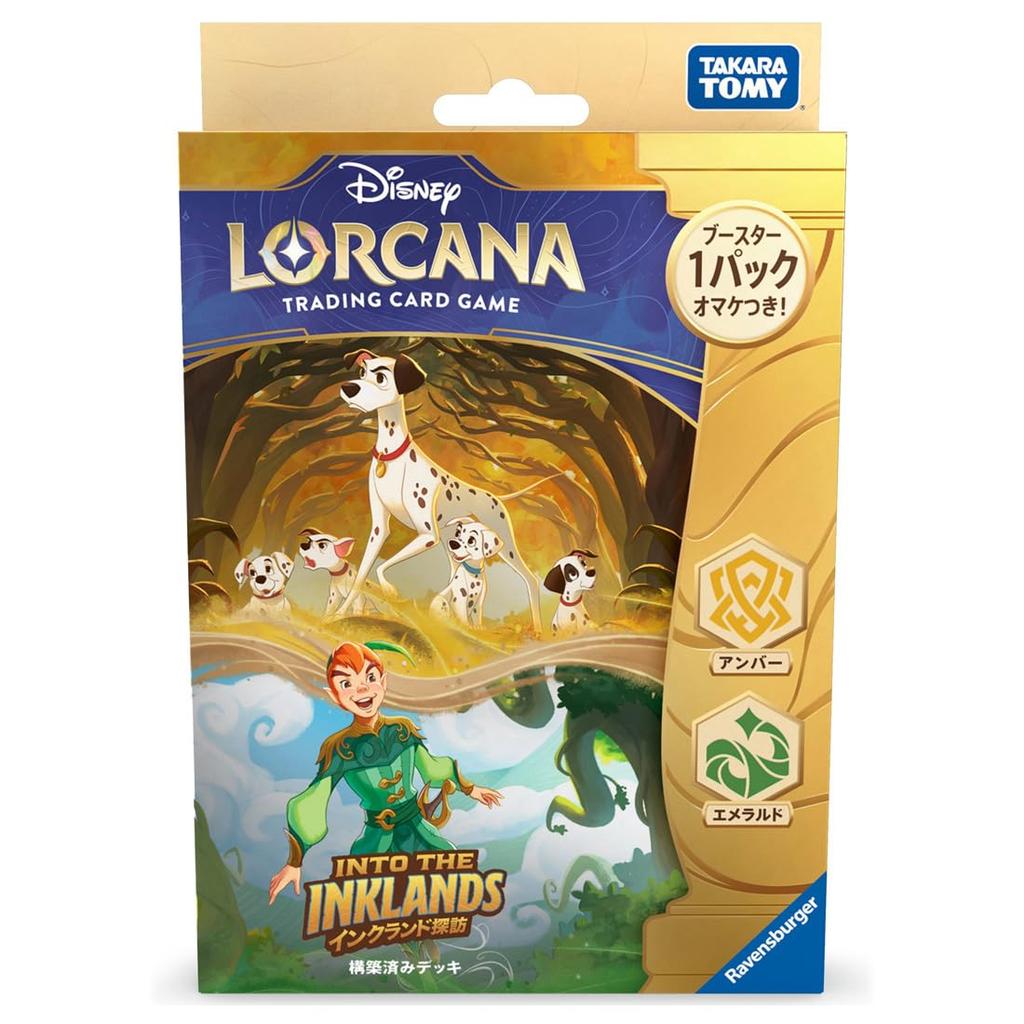 TAKARA TOMY Disney Lorcan Trading Card Game Inkland Amber and Emerald (Japanese Version) Pre-built Deck Exploration,