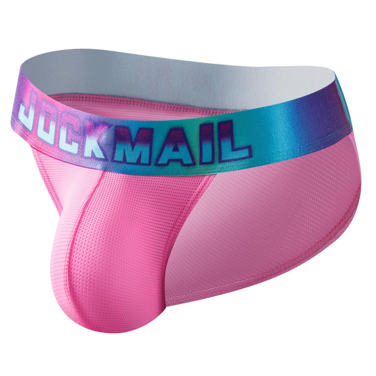 

Трусы JOCKMAIL, дышащее спортивное мужское нижнее белье из нейлоновой сетки с низкой талией XXL розовый