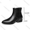 Comemore 2025 Autumn Winter New Short Boots Female Pointed Toe Side Zip Ankle Boots for Women Casual Thick Heeled Ladies Botines