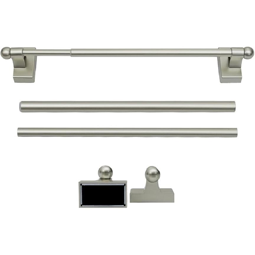 WL.Rocaille Magnetic Curtain Rods for Metal Doors Top and Bottom Multi-Use Adjustable Appliances for Iron and Steel Place, Petite Ball Ends, 9 to 16