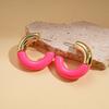 Acrylic round splicing C-shaped silver needle stud earrings versatile commuter sexy earrings